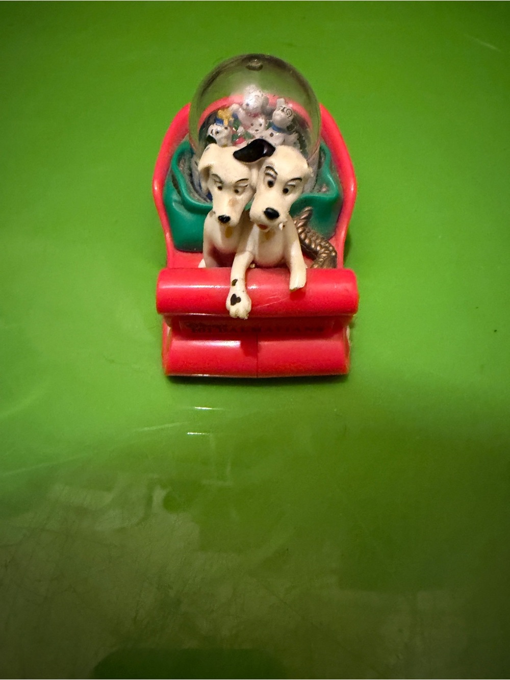 Vintage 1996 Disney 101 Dalmatians Sleigh Snow Globe